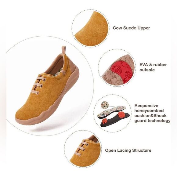 UIN Men's Walking Shoes Slip On Lightweight Comfort Sneaker (Segovia Khaki) - Picture 4 of 7